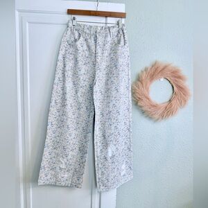 POL Blue Floral Wide-Leg Jeans